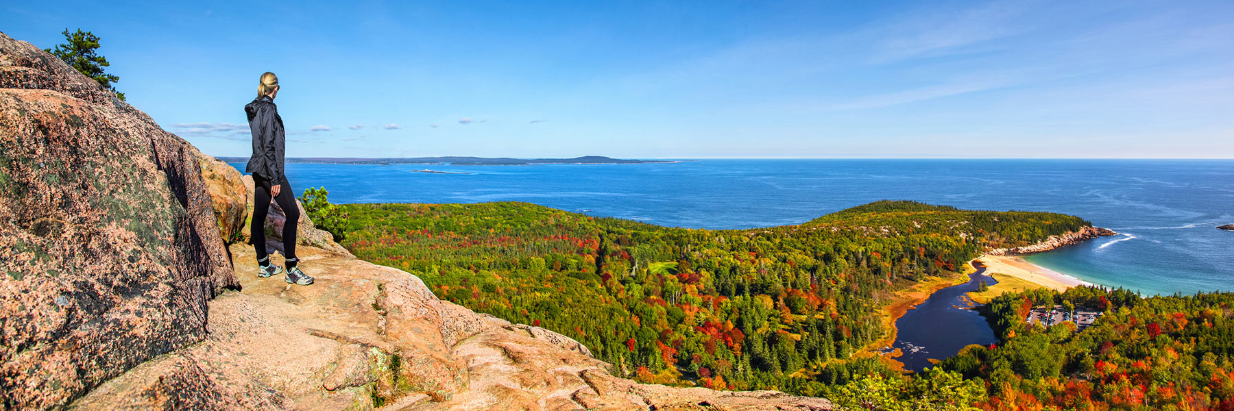 hiker in Acadia National Park