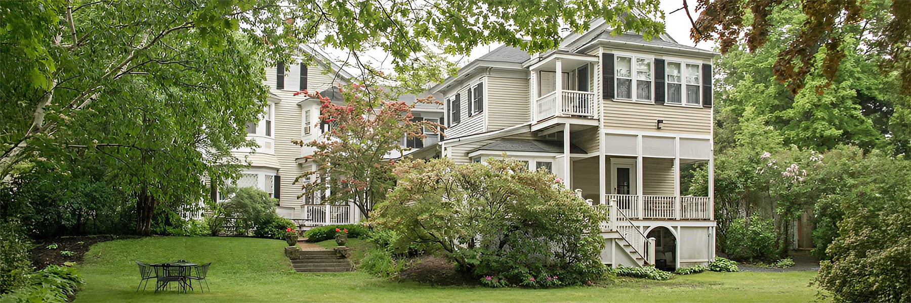 panoramic view of back lawn