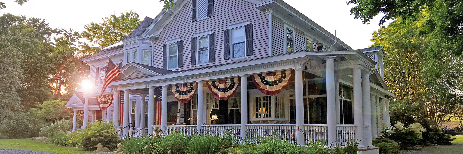 Patriotic decor on house